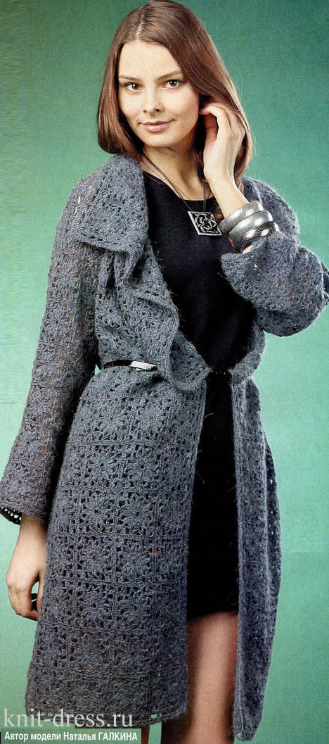 красивое модное вязаное пальто